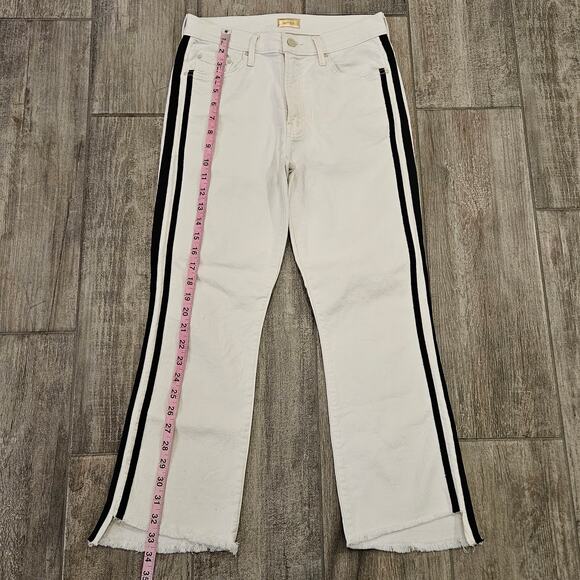Mother Jeans Womens Size 27 Insider Crop Step Fray Whipping The Racer Striped - Picture 7 of 16